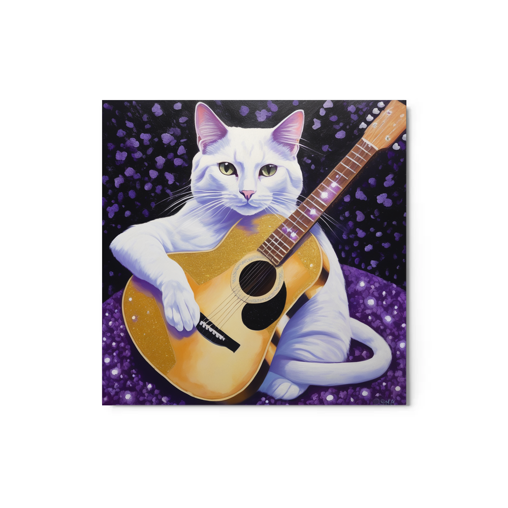 PugMug Custom White Companion Cat Metal Print