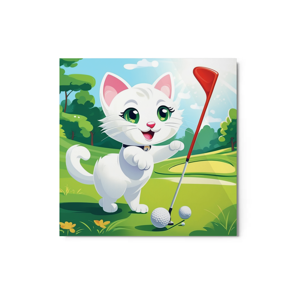 PugMug Custom White Companion Cat Metal Print