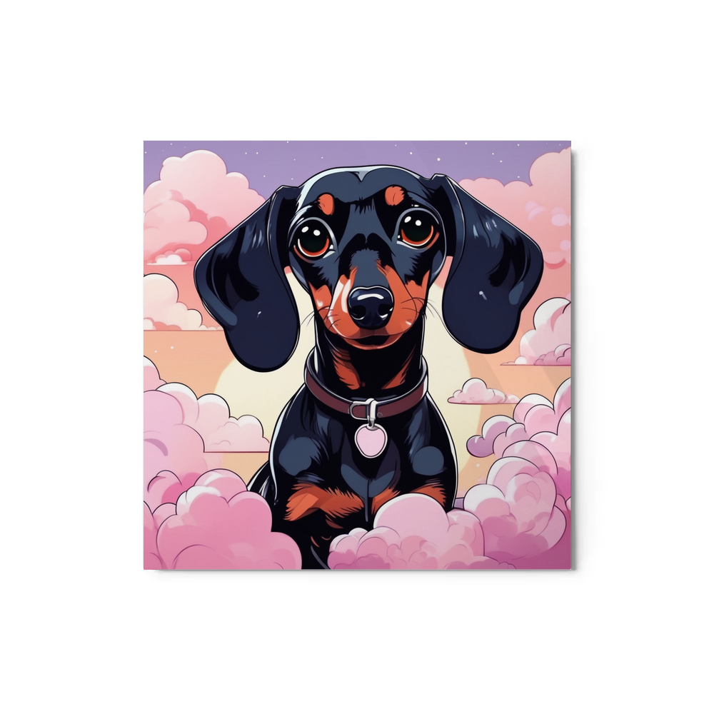 PugMug Custom Black Dachshund Metal Print