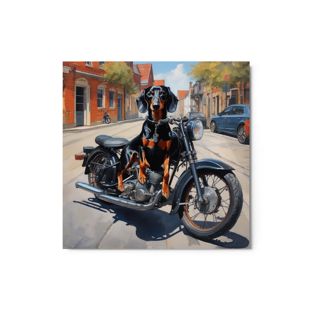 PugMug Custom Black Dachshund Metal Print