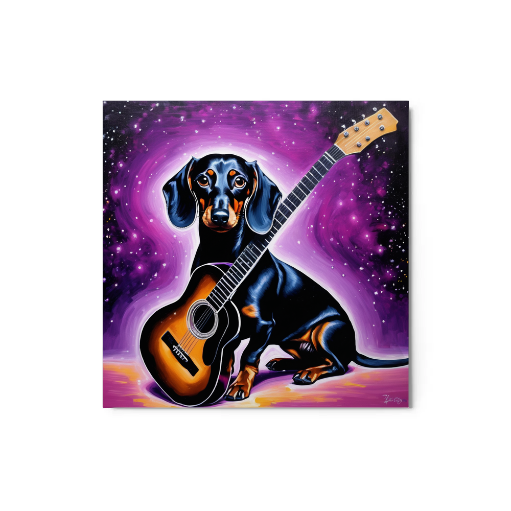 PugMug Custom Black Dachshund Metal Print