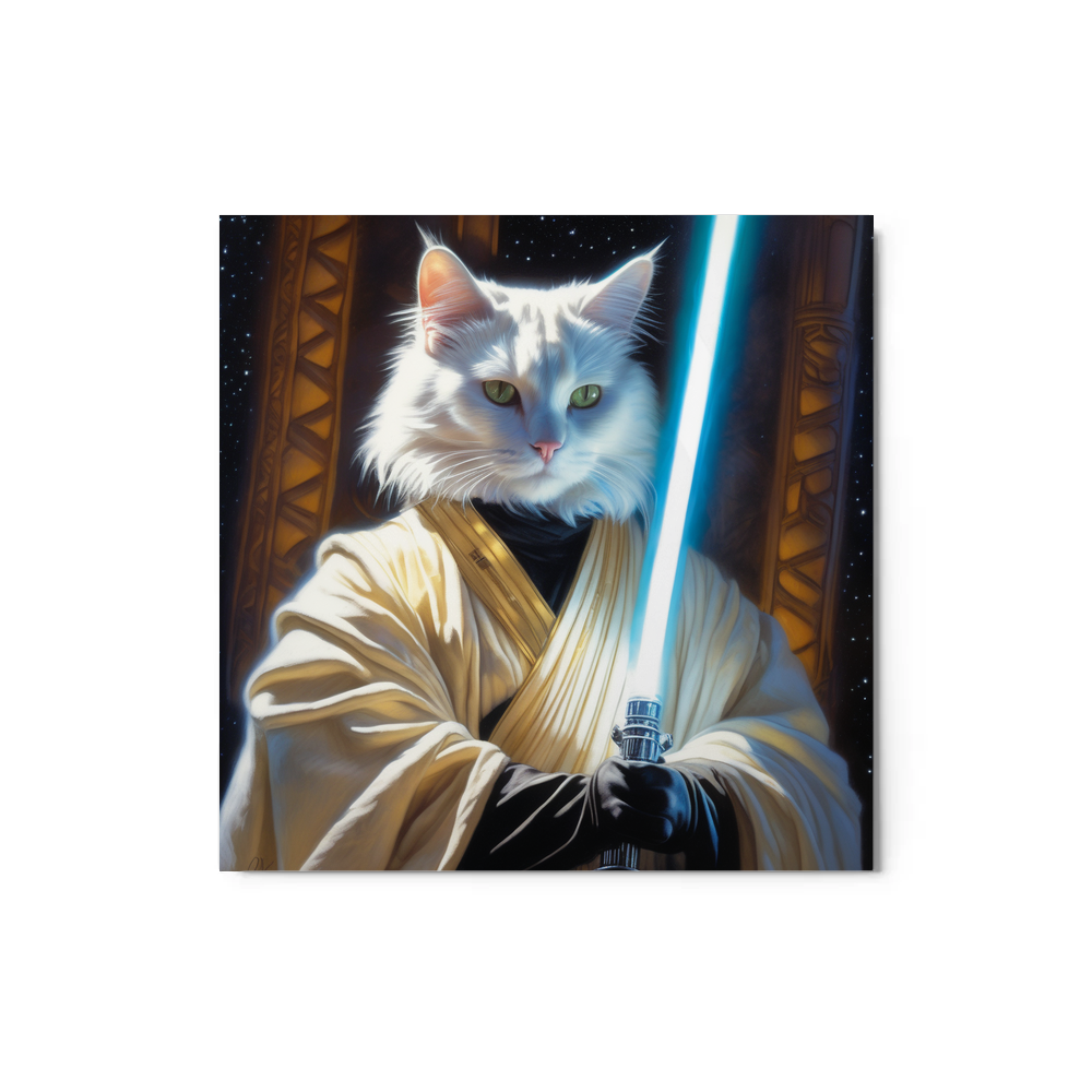 PugMug Custom White Companion Cat Metal Print