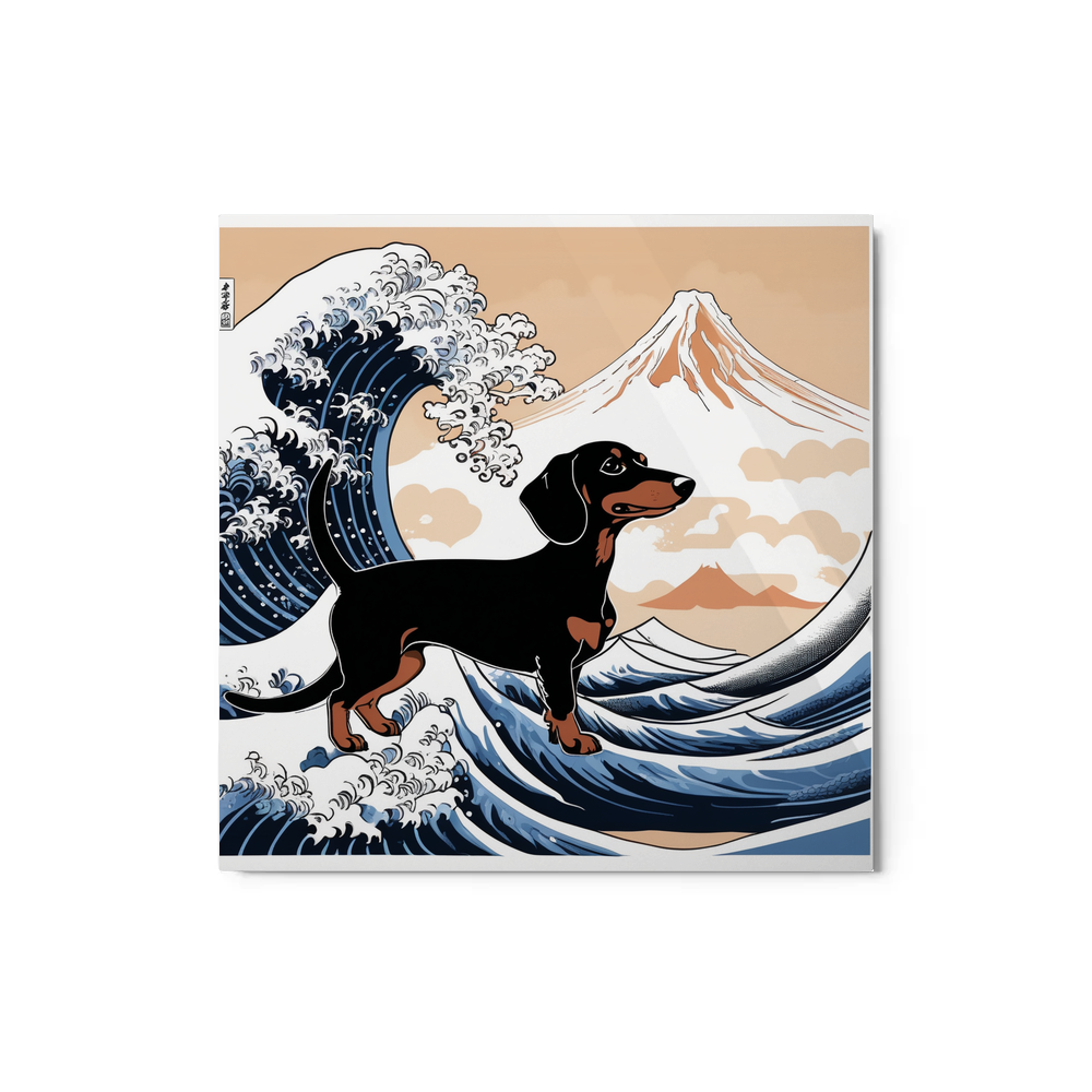 PugMug Custom Black Dachshund Metal Print