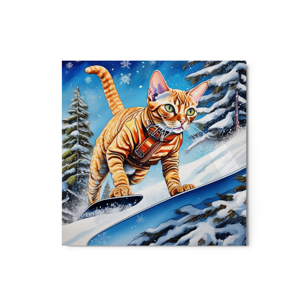 PugMug Custom Tabby Devon Rex Cat Metal Print