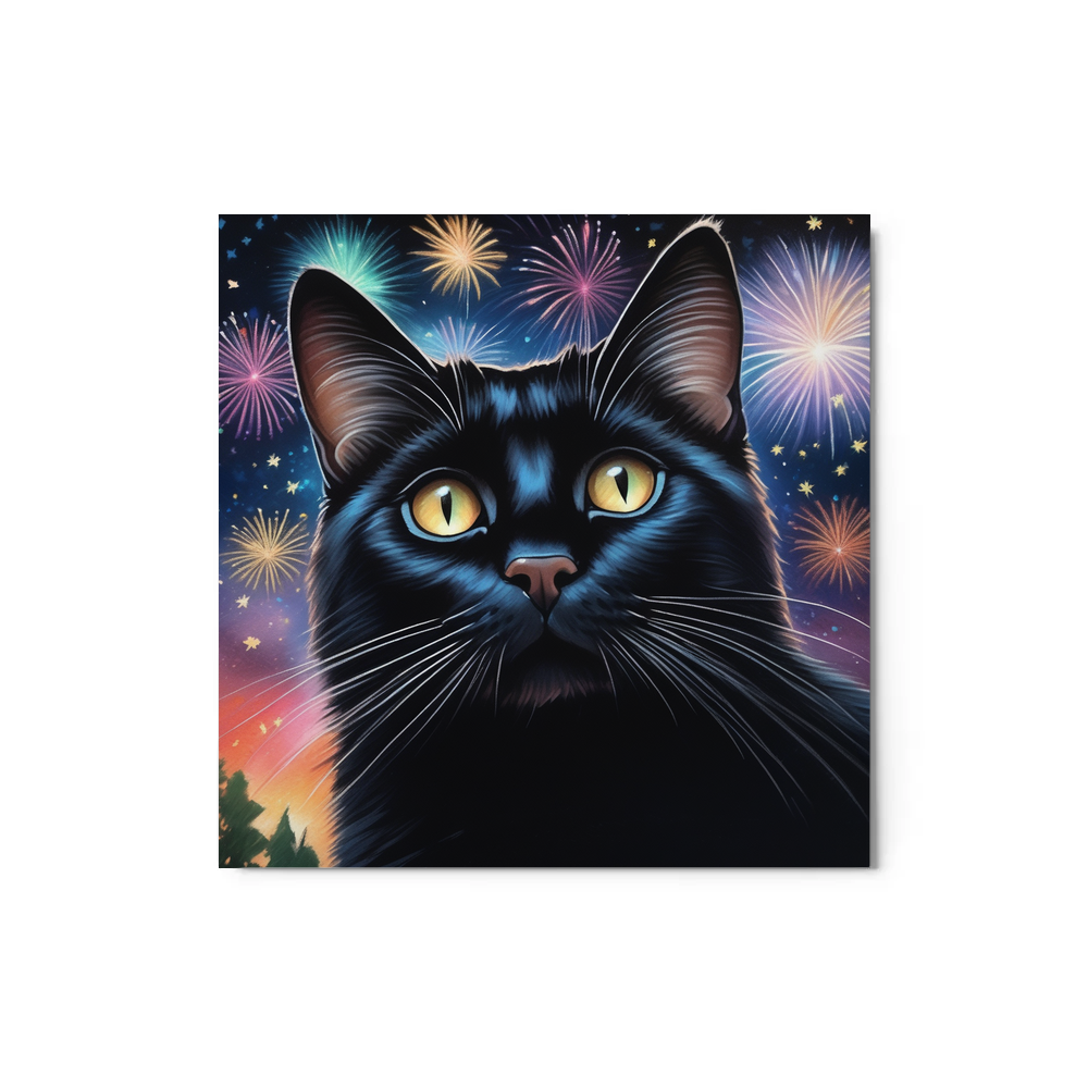 PugMug Custom Black Companion Cat Metal Print