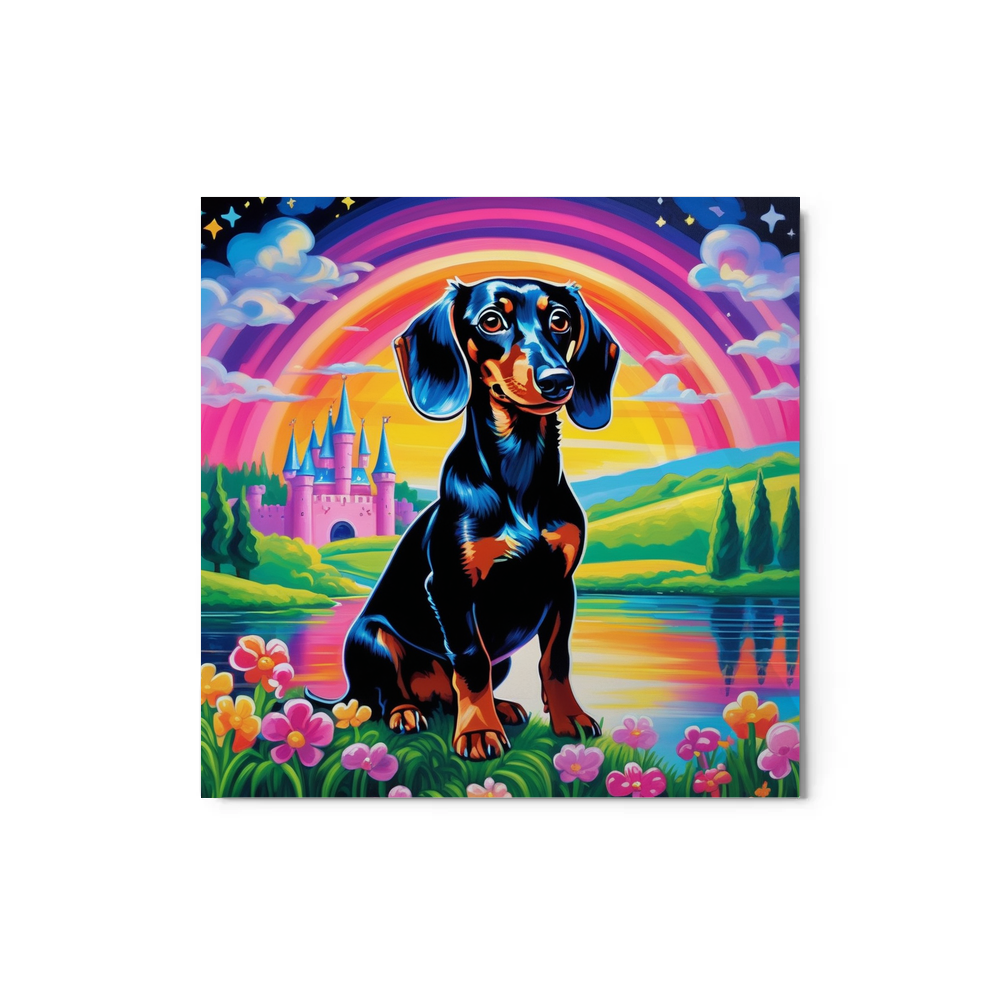 PugMug Custom Black Dachshund Metal Print