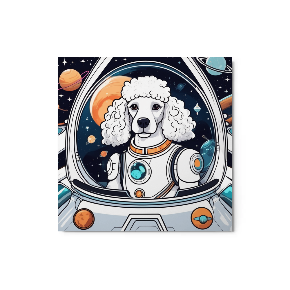 PugMug Custom White Poodle Metal Print