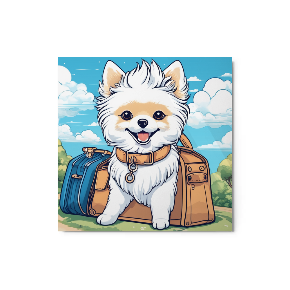 PugMug Custom White Pomeranian Metal Print