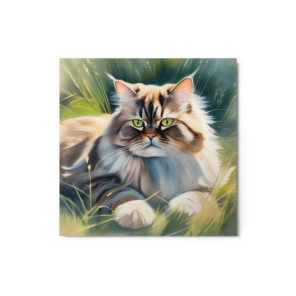 PugMug Custom Tabby Persian Cat Metal Print