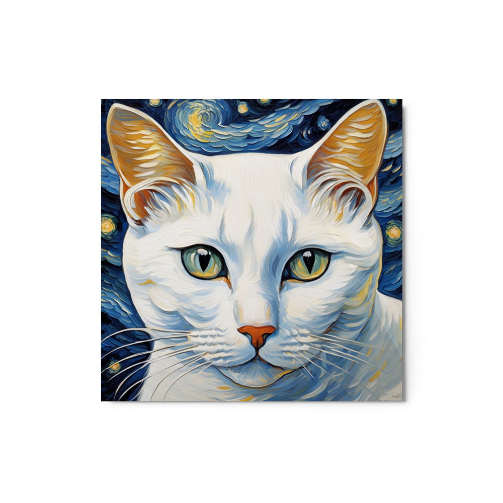PugMug Custom White American Shorthair Cat Metal Print