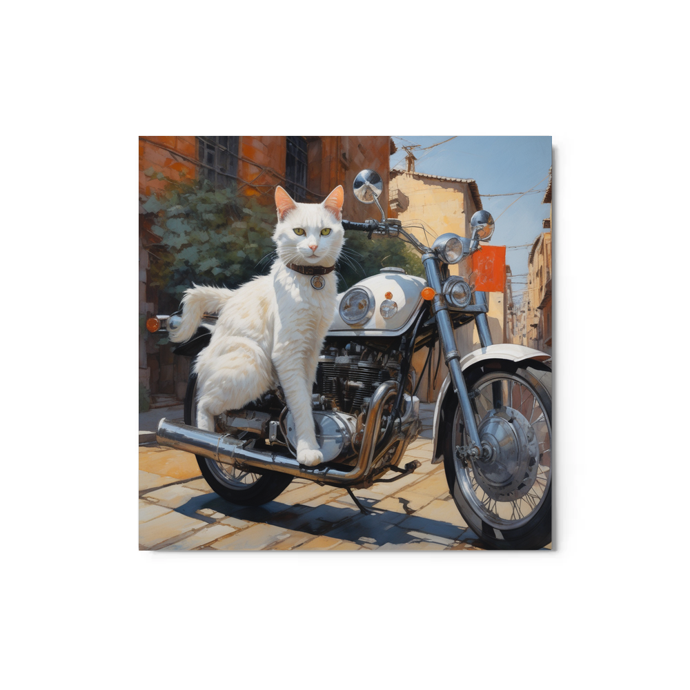 PugMug Custom White Companion Cat Metal Print