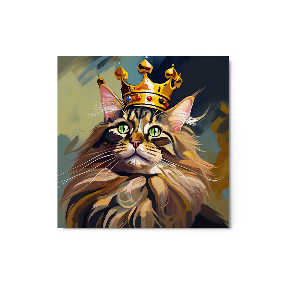 PugMug Custom Tabby Maine Coon Cat Metal Print