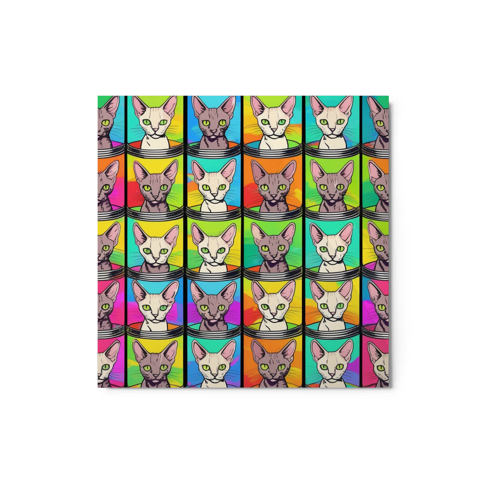 PugMug Custom Tabby Devon Rex Cat Metal Print