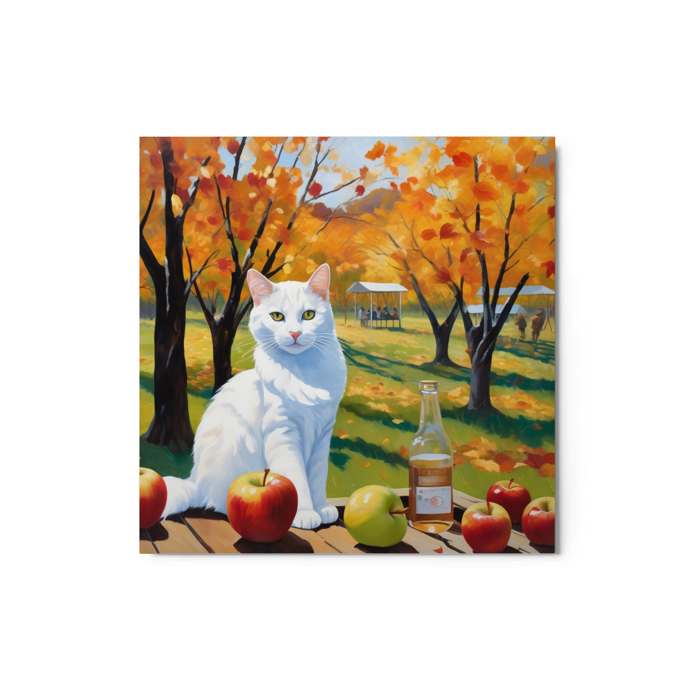 PugMug Custom White Companion Cat Metal Print