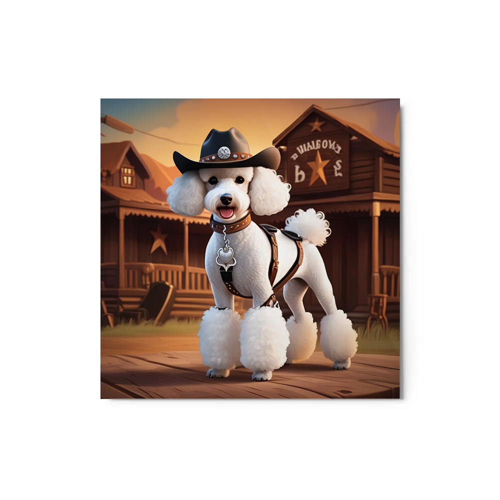 PugMug Custom White Poodle Metal Print