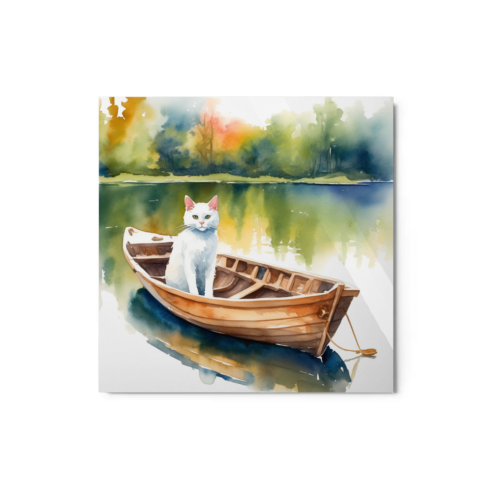 PugMug Custom White Companion Cat Metal Print