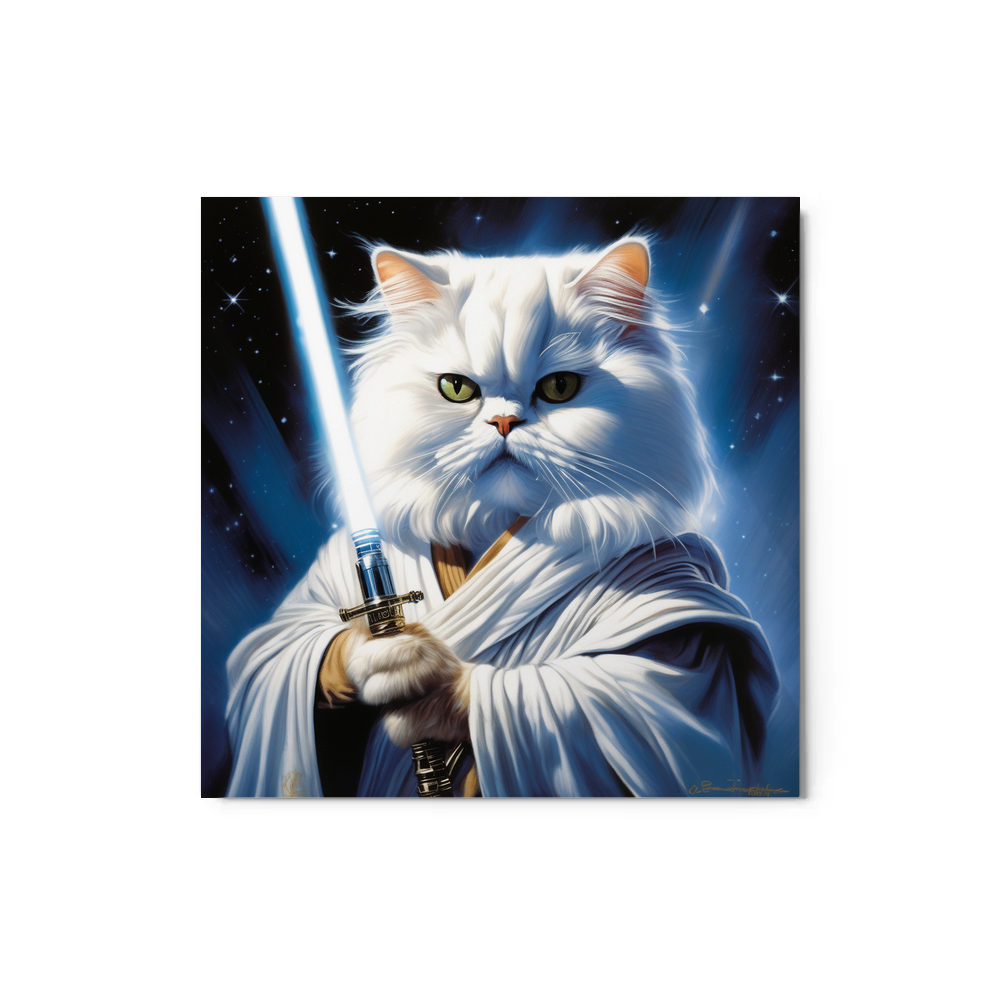 PugMug Custom White Persian Cat Metal Print