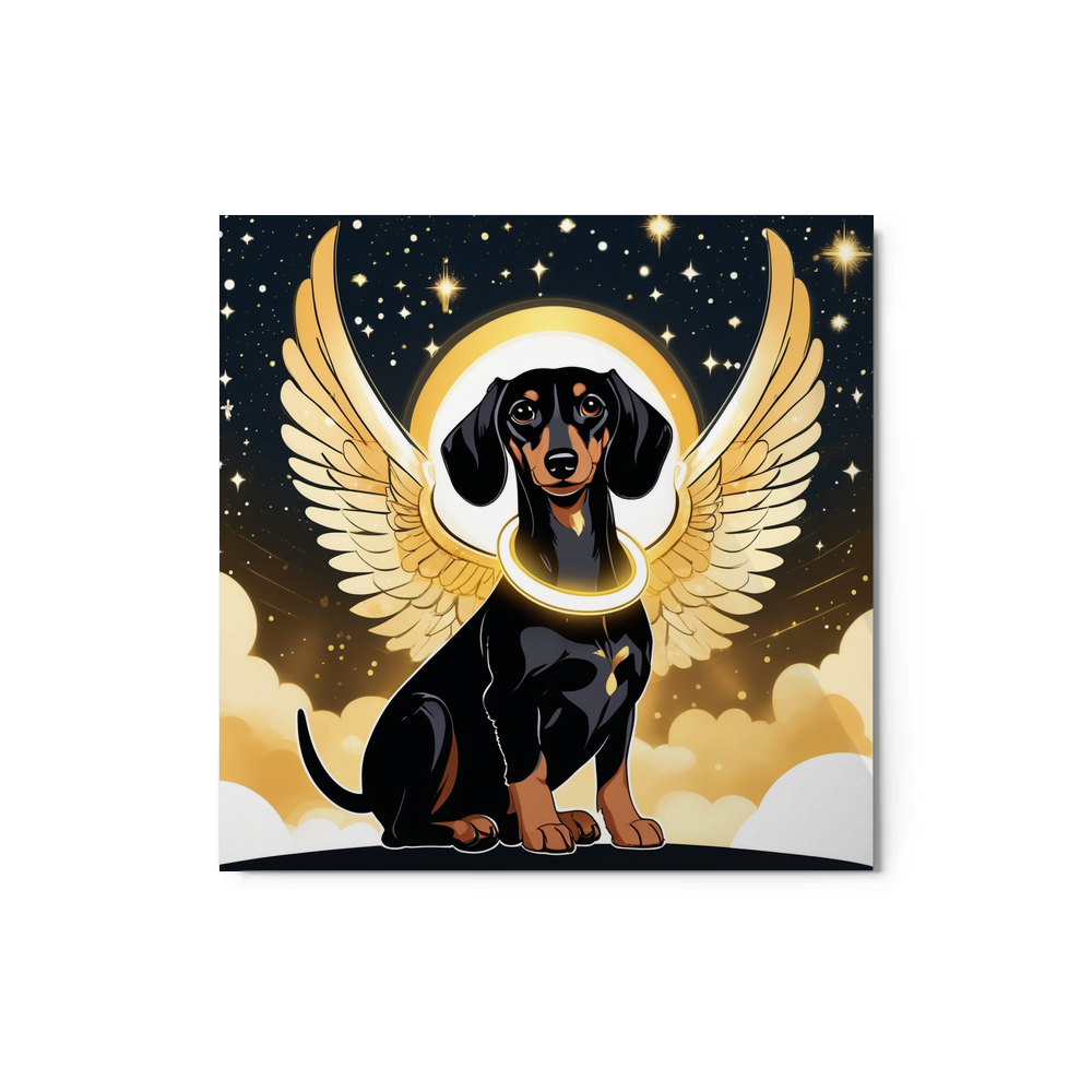 PugMug Custom Black Dachshund Metal Print