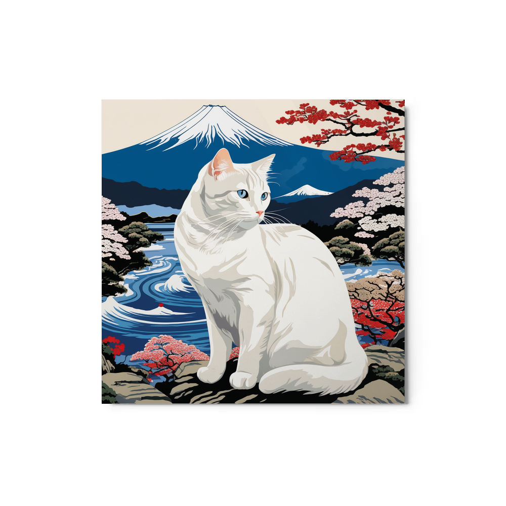 PugMug Custom White Companion Cat Metal Print