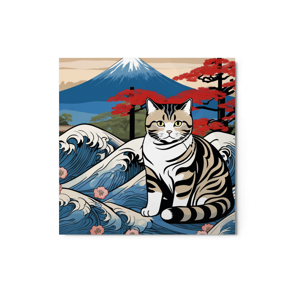 PugMug Custom Tabby Scottish Fold Cat Metal Print