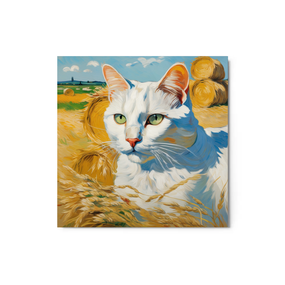 PugMug Custom White Companion Cat Metal Print