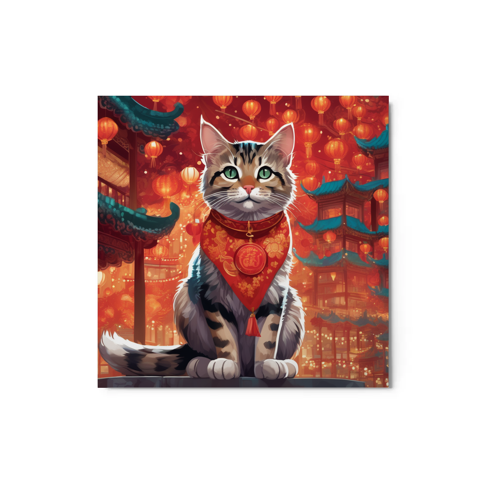 PugMug Custom Tabby Companion Cat Metal Print