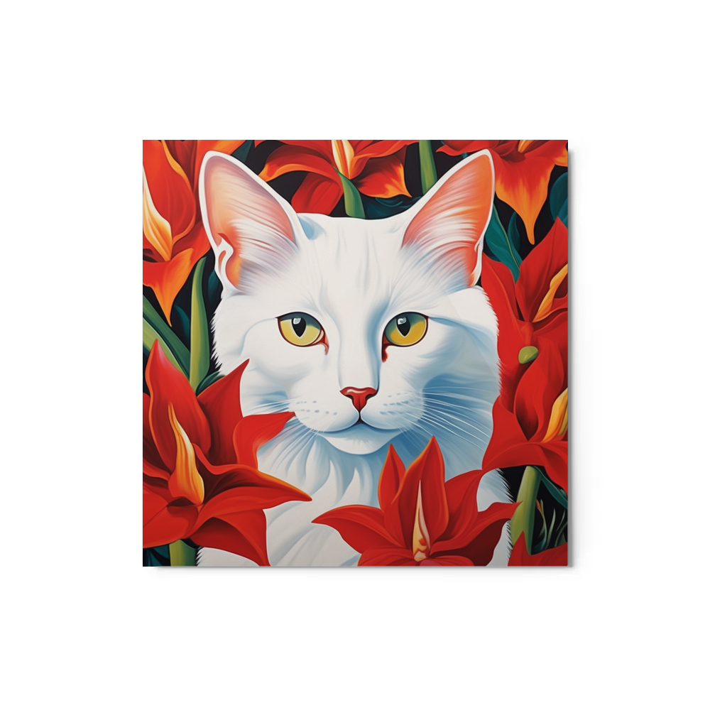 PugMug Custom White Companion Cat Metal Print