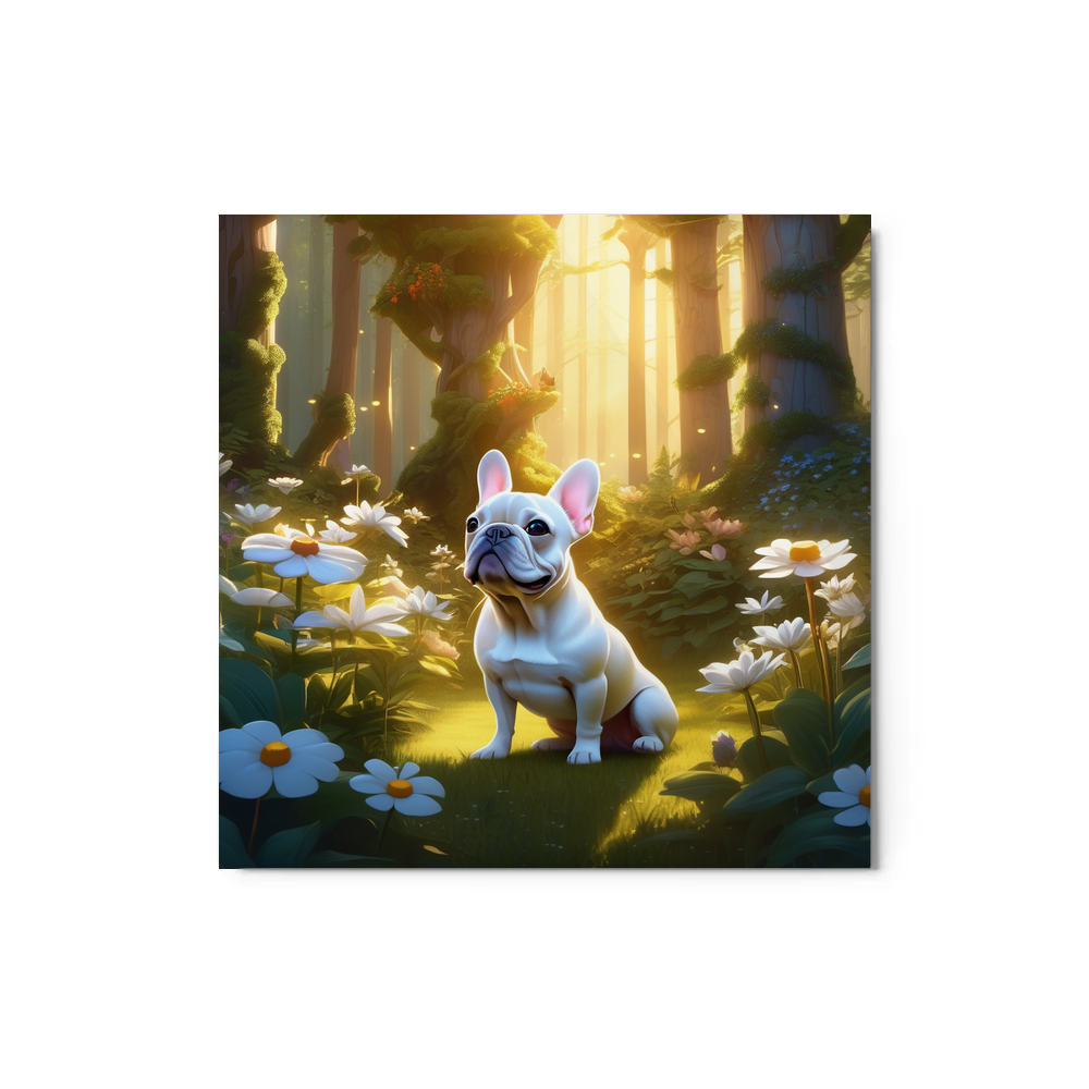 PugMug Custom White French Bulldog Metal Print