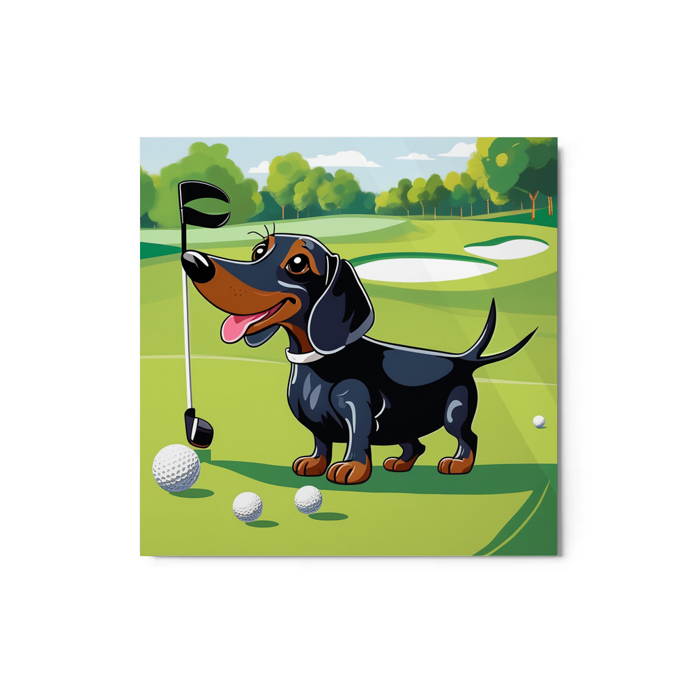 PugMug Custom Black Dachshund Metal Print