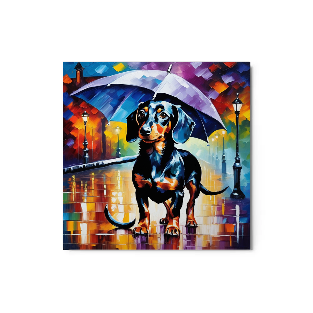 PugMug Custom Black Dachshund Metal Print