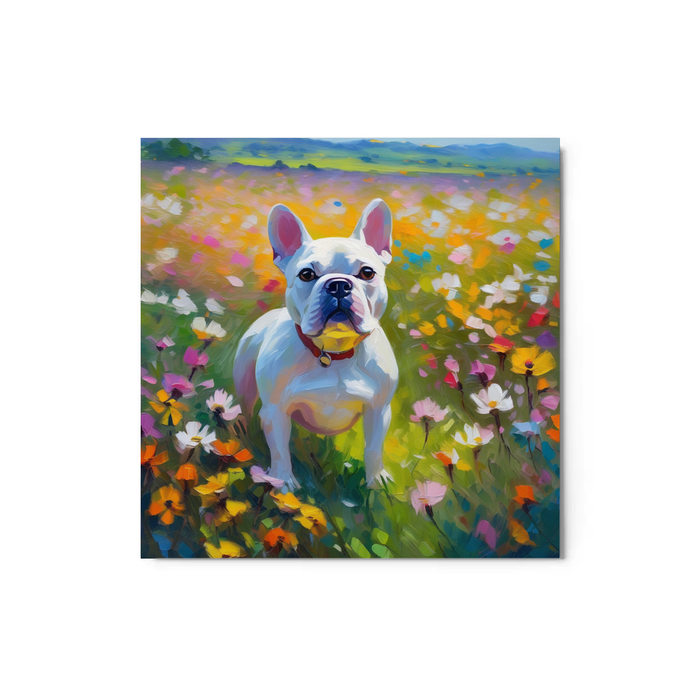 PugMug Custom White French Bulldog Metal Print