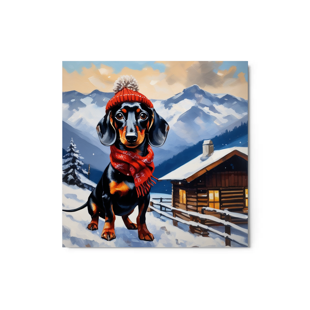 PugMug Custom Black Dachshund Metal Print