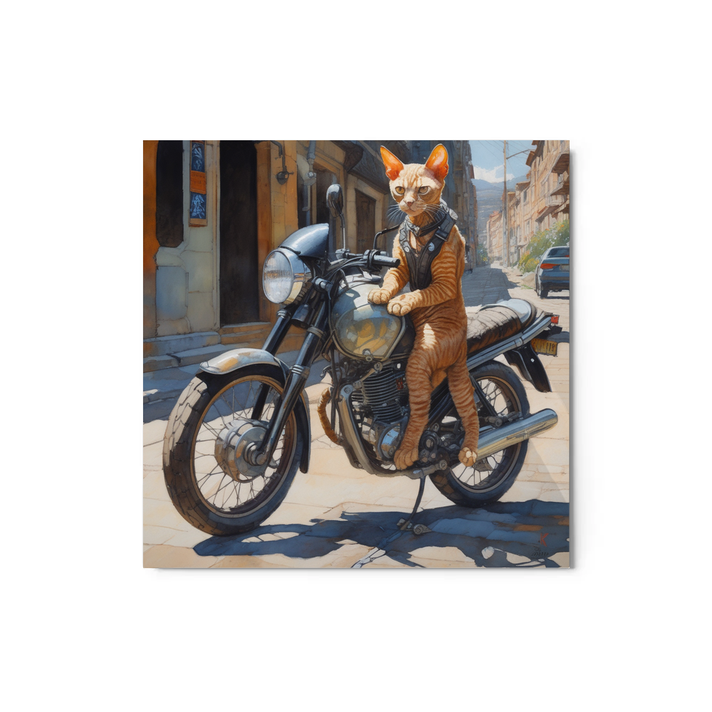 PugMug Custom Tabby Devon Rex Cat Metal Print