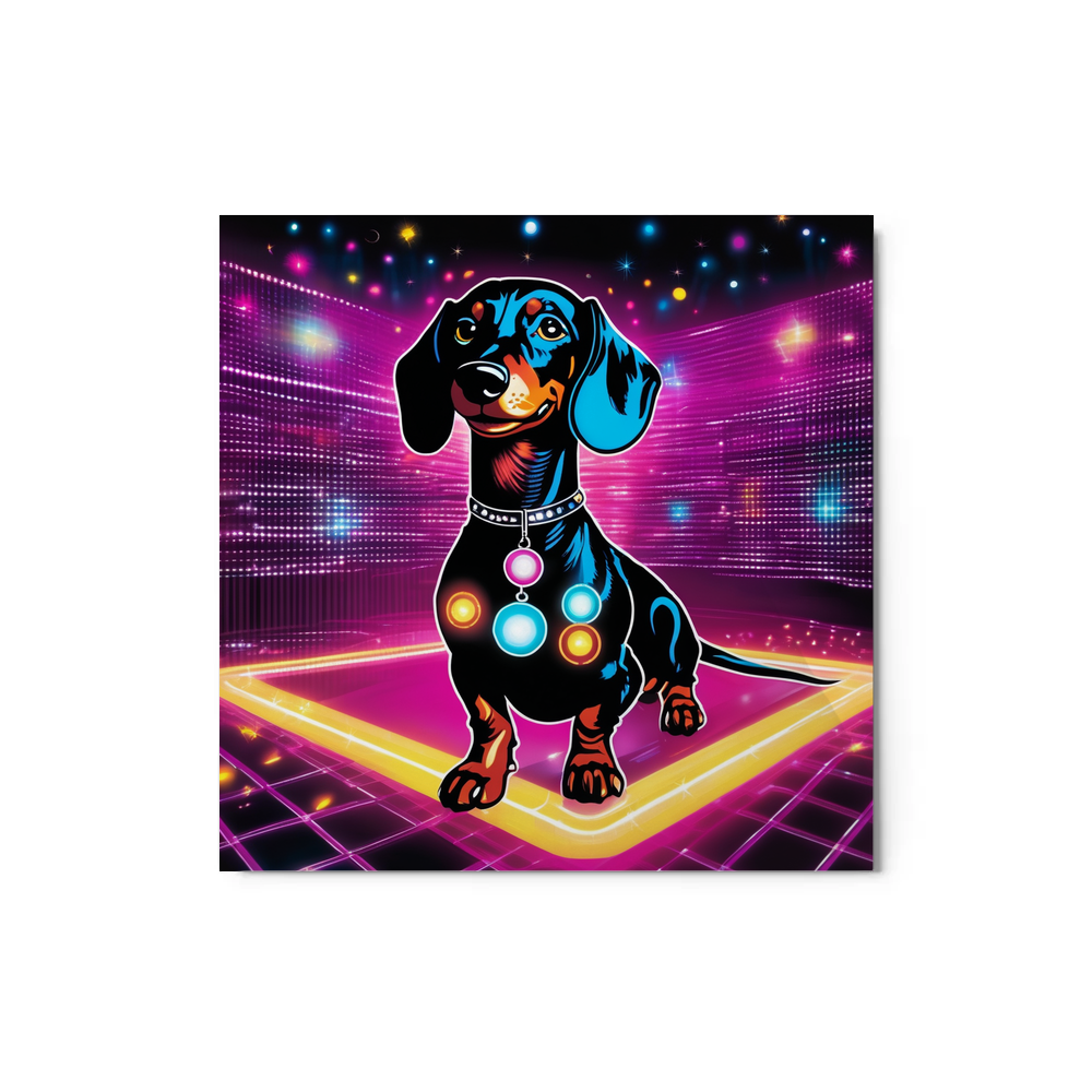 PugMug Custom Black Dachshund Metal Print