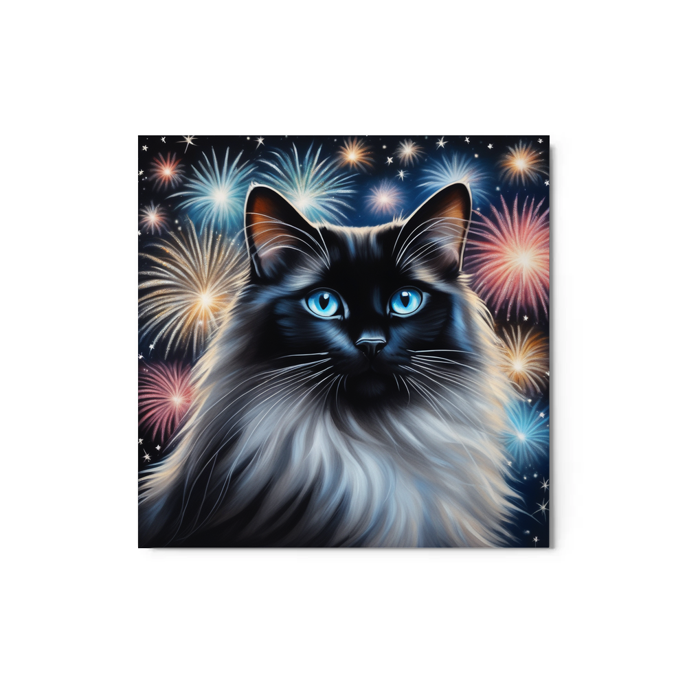 PugMug Custom Black Ragdoll Cat Metal Print