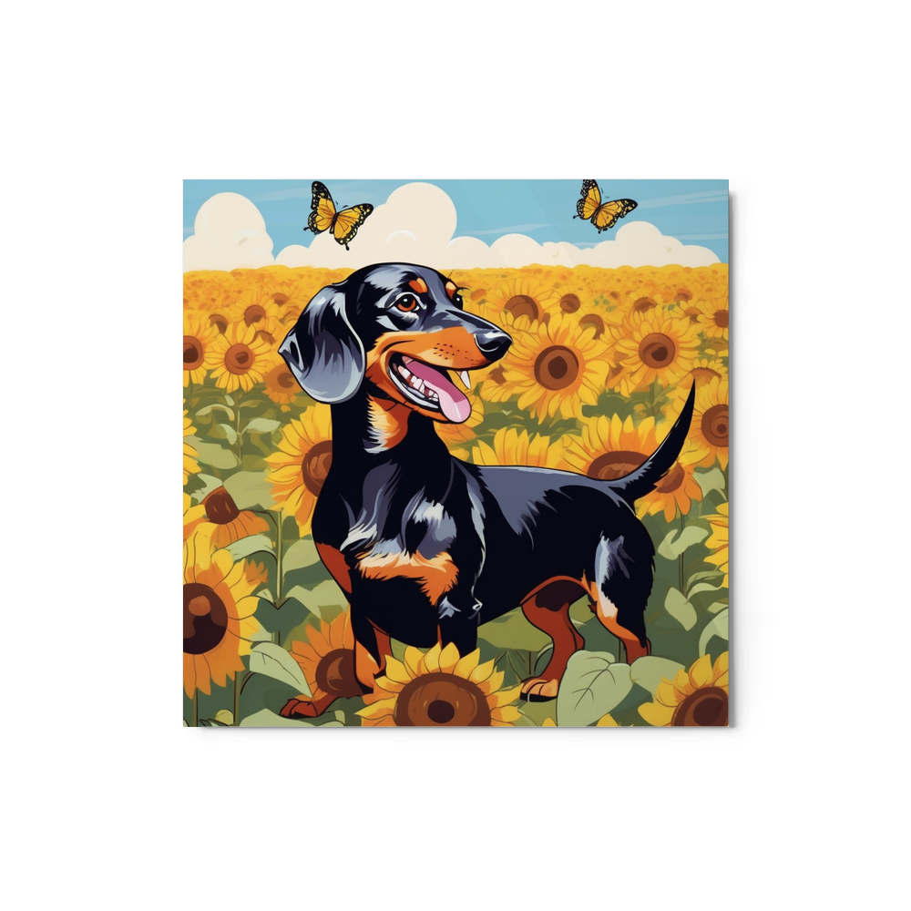 PugMug Custom Black Dachshund Metal Print