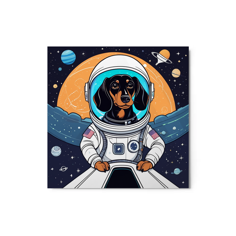 PugMug Custom Black Dachshund Metal Print