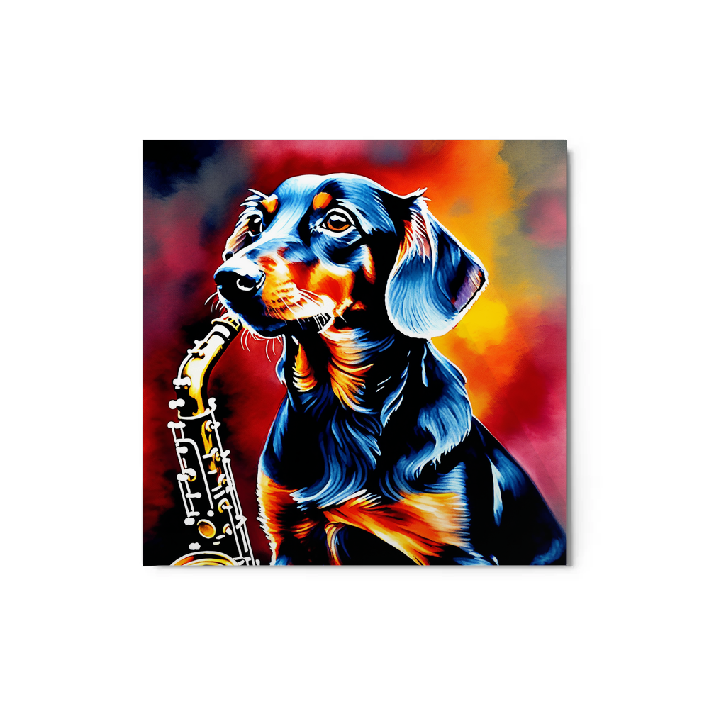PugMug Custom Black Dachshund Metal Print