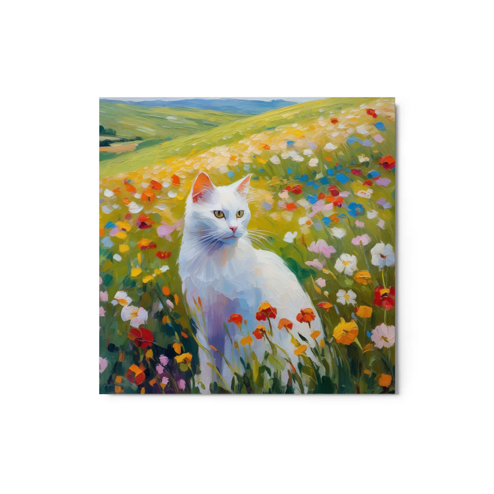 PugMug Custom White Companion Cat Metal Print