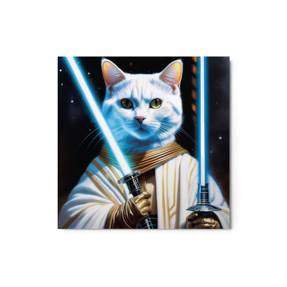 PugMug Custom White American Shorthair Cat Metal Print