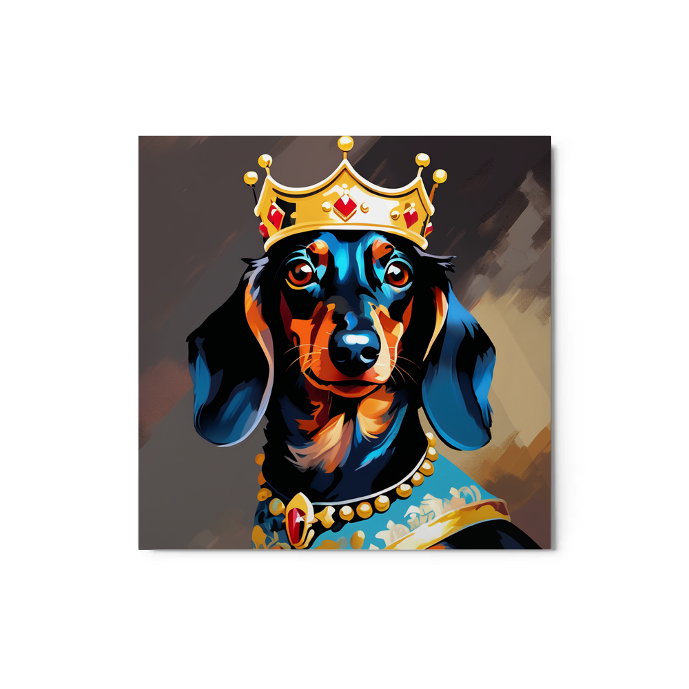 PugMug Custom Black Dachshund Metal Print