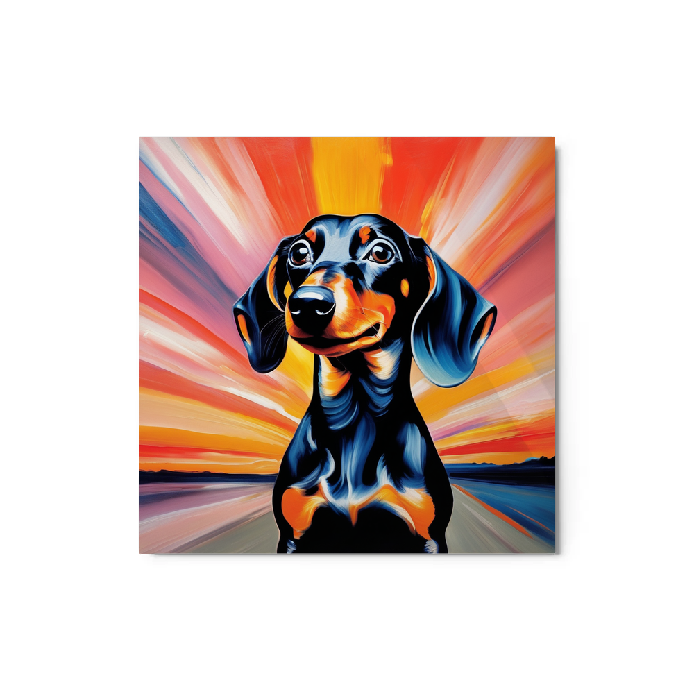 PugMug Custom Black Dachshund Metal Print