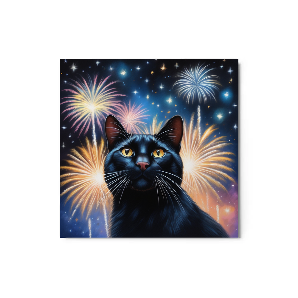 PugMug Custom Black Exotic Cat Metal Print