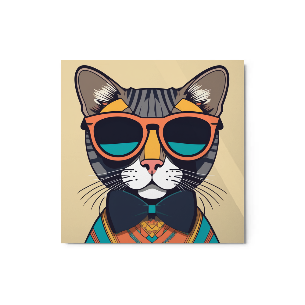 PugMug Custom Tabby Exotic Cat Metal Print