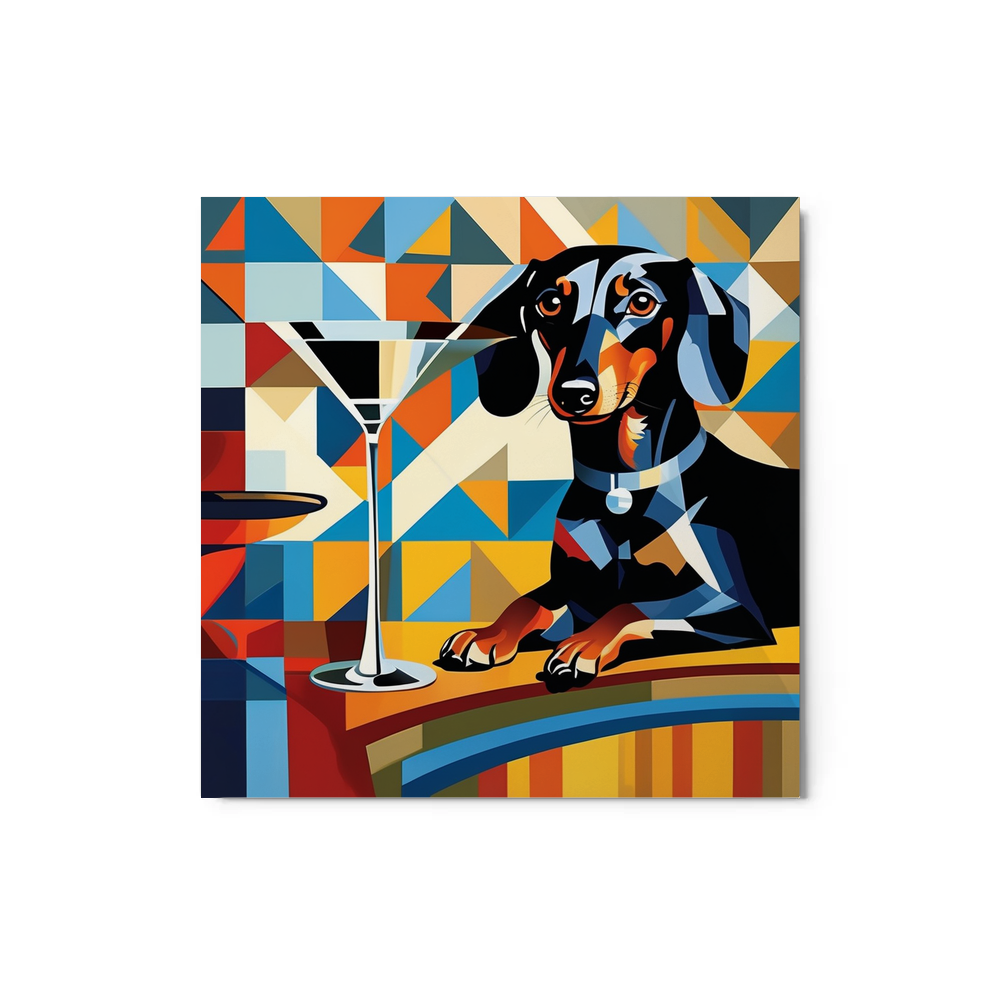 PugMug Custom Black Dachshund Metal Print