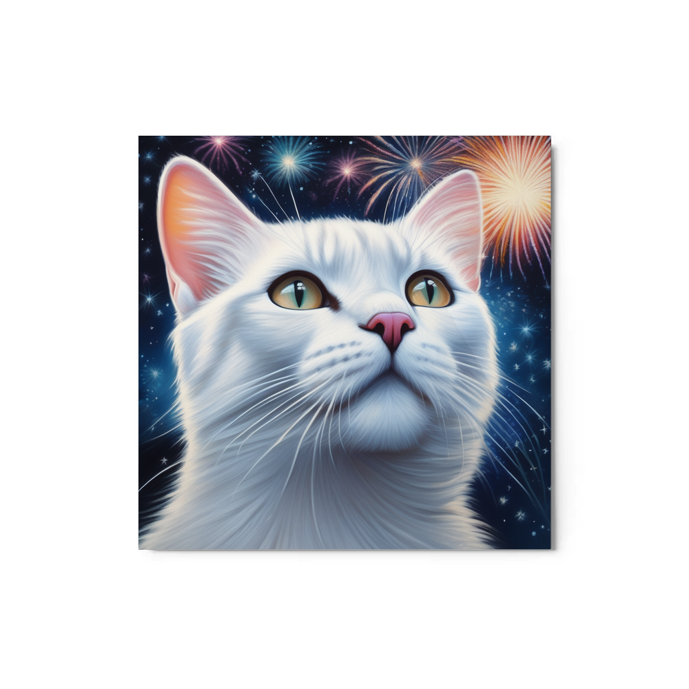 PugMug Custom White Exotic Cat Metal Print