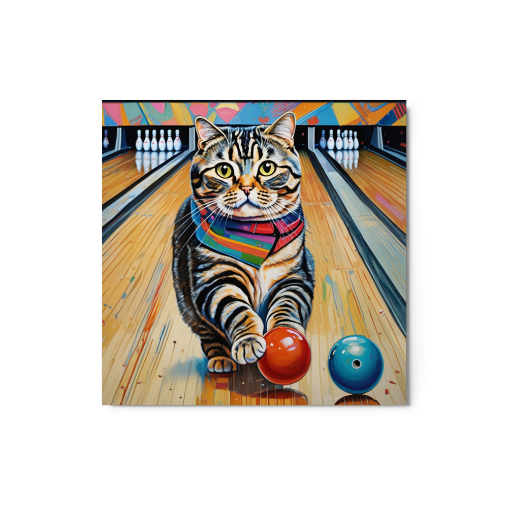 PugMug Custom Tabby Scottish Fold Cat Metal Print