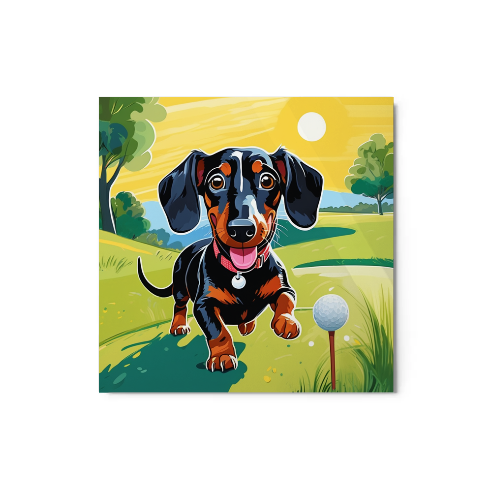 PugMug Custom Black Dachshund Metal Print