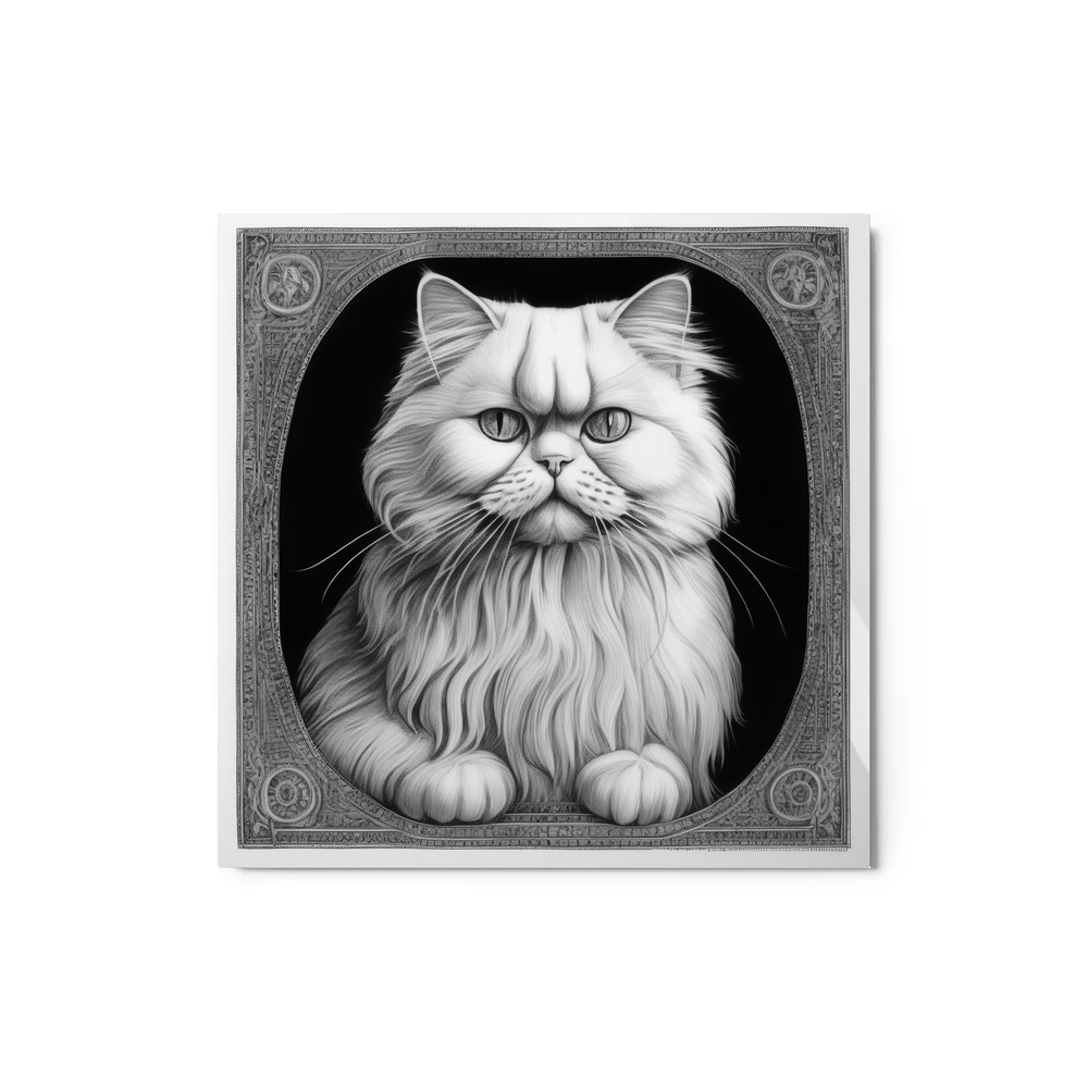 PugMug Custom White Persian Cat Metal Print