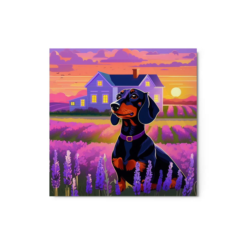 PugMug Custom Black Dachshund Metal Print